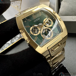 [星晴錶業]GUESS手錶,44mm50mm,GC00006墨綠色機械鏤空錶面金色錶殼金色精鋼錶帶款, , large