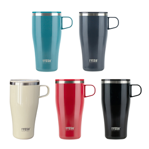 【H&R安室家】TYESO泰碩 推蓋直飲304不鏽鋼馬克杯500ml(H73)