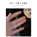 【A&R】s925純銀雙鏈一字圓環閨蜜手鍊 附馬卡收納盒 , , large