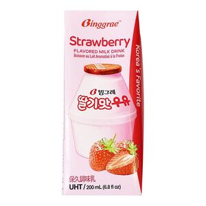 Strawberry flavored milk drink