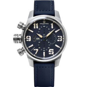 elegantsis 愛樂時 JF48QS-陸海空三軍大錶徑三眼計時手錶-海軍藍/48mm ELJF48QS-OU06L