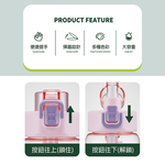 Kiyodo彈跳吸管水壺-1L-灰黑色X1支+粉紅色X1支 (附吸管), , large