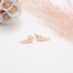 【Angel & Me】天使 夢想 翅膀 Wing s925 純銀 厚鍍 18k 玫瑰金 一對 耳環 耳夾 生日 禮物, , large