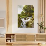 【御畫房】山谷飛瀑之二 國家一級畫師手繪油畫60&times;90cm(VF-108), , large