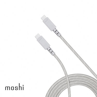 Moshi Integra USB-C to USB-C 240W/480Mbps 充電傳輸編織線 (3m)-鈦灰 3m