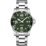 LONGINES 浪琴 深海征服者浪鬼陶瓷潛水機械錶-綠x銀/43mm L37824066, , large