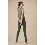 YOGA FLOW Burn Out Tank ( S ) - 圓領短版燒花罩衫 - 茶綠 Jungle Green, , large