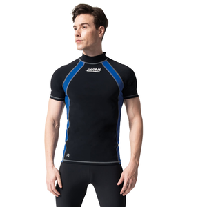 Monina Taiwan-made amphibious short-sleeved sunscreen jellyfish top unisex (suitable for both men and women) black -5L
