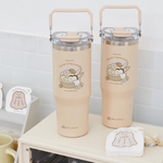 奶油家族 × 伴佳家 陶瓷雙飲提提杯 奶茶色, , large