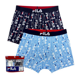 FILA男童條紋滿版logo四角褲2入-顏色隨機出貨<XL>