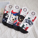 [Kaimei Cotton Industry] 12 pairs of random and excellent Korean-made pure cotton fine-needle Korean-style styling socks-world dog style, , large