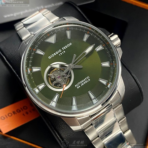 [星晴錶業]GiorgioFedon1919手錶,46mm,GF00120墨綠色錶面銀錶殼銀色精鋼錶帶款