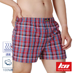 【KN】精梳純棉彩格平口褲KN644, , large