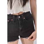 (S) high rise skinny丹寧牛仔素面黑色短褲二手衣, , large