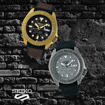 SEIKO 精工 5 Sports 系列槍灰仿舊版機械錶 4R36-09A0H(SRPE79K1), , large