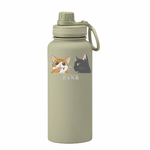 【吾家有貓】吾家有貓運動水壺陶瓷款 1000ML-綠, , large