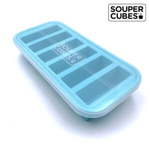 官方直營【Souper Cubes】多功能食品級矽膠保鮮盒6格_湖水綠(125ML/格)