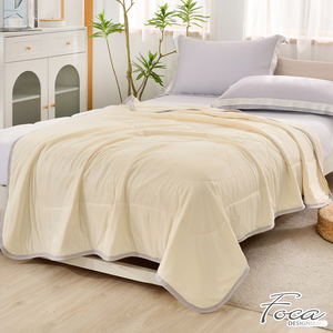 [LY SHIN BEDDING] FOCA Qinliang-yellow | Antibacterial silver ion anti-cold gauze quilt/four seasons quilt 150x200cm