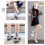 Korean Style Colorblock Women's Sneakers, 黑色, large