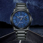 CITIZEN 星辰 光動能簡約大三針手錶-海軍藍/42mm AW1217-83L, , large