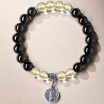 【A&R】招財轉運 黑曜石+黃水晶五路財神手鍊 附精美禮盒 男款 8MM, , large