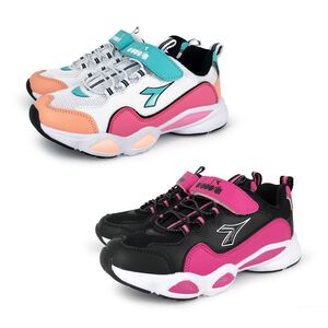 DIADORA迪亞多那 中童生活時尚運動鞋 童運動鞋 童鞋 老爹鞋 魔鬼氈 透氣 保護後跟 健康鞋墊 止滑 白粉 黑桃