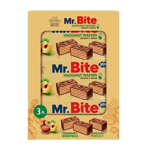 Mr.Bite榛果夾心威化牛奶巧克力(三入組)