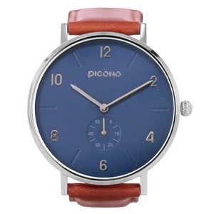Classic metal collection brown quick release leather strap watch-Blue / CE-9003