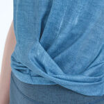 YOGA FLOW Twist Hem Shirt - 微透腰擺抓皺罩衫 - 牛仔藍 Bright Denim, , large