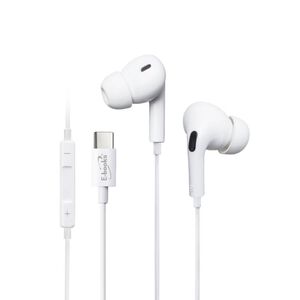 E-BOOKS SS41 Type C In-Ear In-Ear Headphones Soft Silicone Ear Caps Built-in Microphone for iPhone15 & Android
