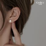 【Gulicc】古莉可 耳環 優雅珍珠V字鑲鑽氣質耳環, , large