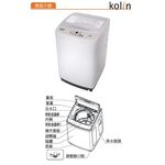 Kolin 歌林 12公斤單槽全自動定頻直立式洗衣機 BW-12S06, , large