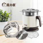 【MOLIJIA】2.2L Instant Hot & Multifunctional Electric Cooker + M0819 Three-Piece Separable Steamer Set - Crescent White, , large