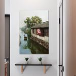 【御畫房】江南水鄉 國家一級畫師手繪油畫60×90cm(VF-29), , large