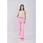 (2XL) jetezo丹寧牛仔質感棉質粉色長褲二手衣, , large