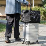 【YUNJOIN】可收納 輕量摺疊旅行拉桿袋-黑色 收納包 拉桿袋 行李袋 耐用 防潑水 旅行袋 登機包 託運行李 旅行包, , large