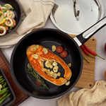 【SANSO LIFE】不鏽鋼不沾平底深鍋 24cm (附不鏽鋼蓋), , large