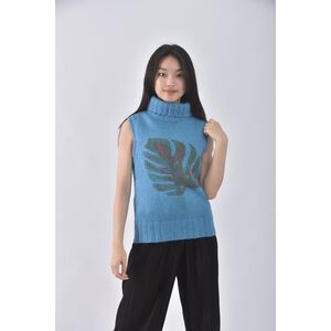 (S) united colors of benetton針織背心藍色上衣二手衣