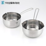 【下村企販】日本製全不鏽鋼泡麵鍋單手鍋 2件組(16cm +18cm/洗碗機可用), , large