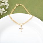 【Angel & Me】簡約 水滴 十字架 14KGF 包金手鍊 腳鍊 生日禮物, , large