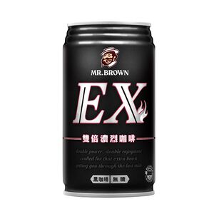 伯朗EX雙倍濃烈黑咖啡(無糖) 330ml