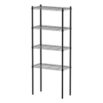 【Y HOUSE】60x30x150cm Lightweight Four-layer Iron Rack Iron Rack Shelf - Painted Black, , large