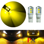 [PA LED] LED 2835SMD Automotive Motorcycle Light Bulb For Turn Signal DRL Interior Light Golden Yellow T10, , large