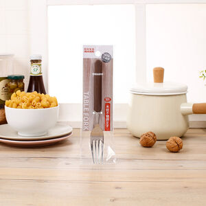 Wooden handle stainless steel fork