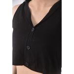 (S) 【智恩私服】dfx修身短版質感無袖黑色上衣二手衣, , large