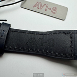 [星晴錶業]新品牌手錶,42mm,AV52668寶藍色錶面黑錶殼深黑色真皮皮革錶帶款, , large