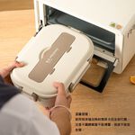 【A&R】日式304不鏽鋼五格微波便當盒附贈湯碗+餐具 1500ML 奶油白, , large