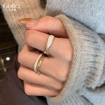 【Gulicc 】古莉可 戒指 金色交叉滴釉氣質女戒, , large