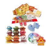 【金發財金紙】超級往生百寶蓮花豪華全組-含五國冥幣(金紙), , large