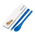 【百科良品】日本製 湯姆貓與傑利鼠 睡午覺款 環保筷子+湯匙組 抗菌加工Ag+ 18CM(日本境內版), , large